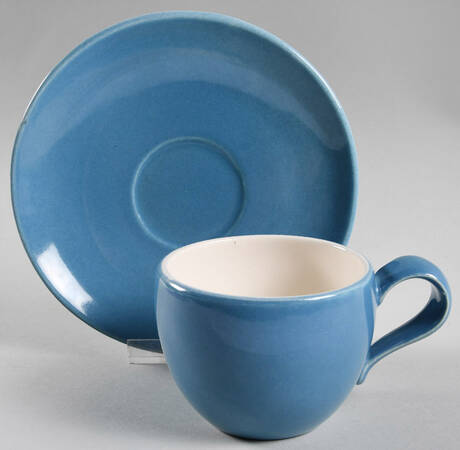 Town and Country Dusk Blue Flat Cup & Saucer Set