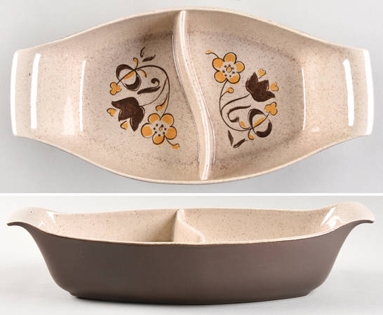 Turtle Dove Oval Divided Vegetable Bowl
