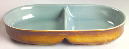 Village Green 12" Oval Divided Vegetable Bowl by Red Wing