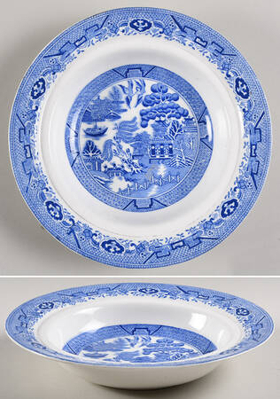 Blue Willow Muffin Dish No Lid
