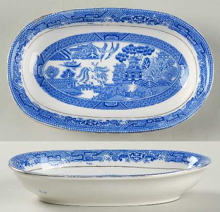Blue Willow Pickle Dish