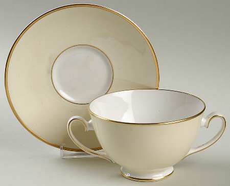 Elegance Footed Cream Soup Bowl & Saucer Set