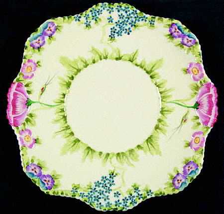 Garden Glories Handled Cake Plate