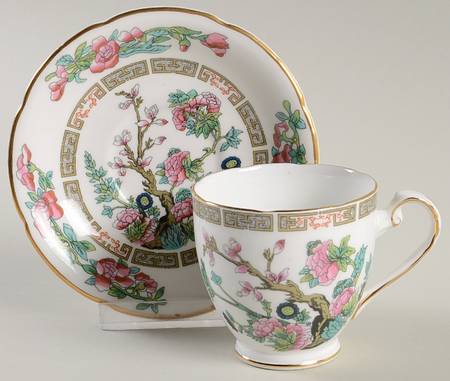 Indian Tree Footed Demitasse Cup & Saucer Set