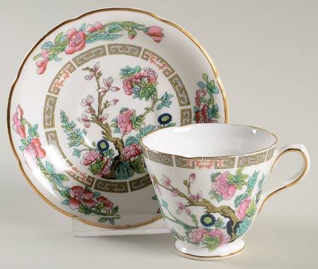 Indian Tree Footed Demitasse Cup & Saucer Set