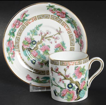 Indian Tree Flat Demitasse Cup & Saucer Set