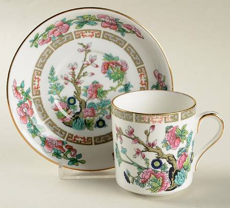 Indian Tree Flat Demitasse Cup & Saucer Set