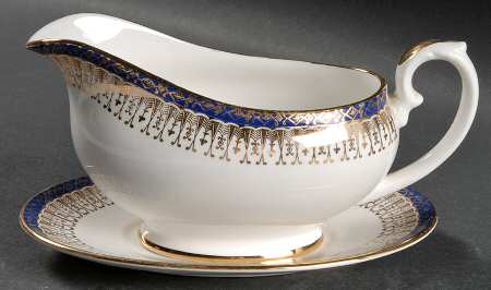 Majestic Dark Blue Gravy Boat & Underplate