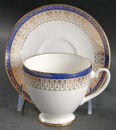 Majestic Dark Blue Footed Cup & Saucer Set