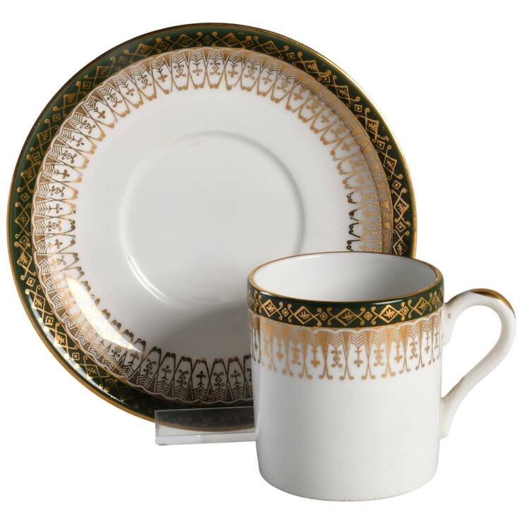 Majestic Green Flat Demitasse Cup & Saucer Set