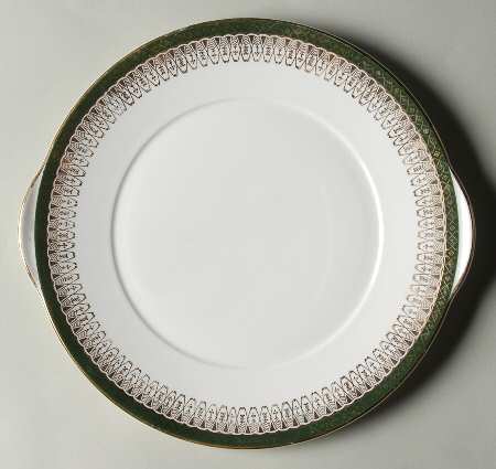 Majestic Green Handled Cake Plate