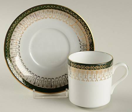 Majestic Green Flat Demitasse Cup & Saucer Set