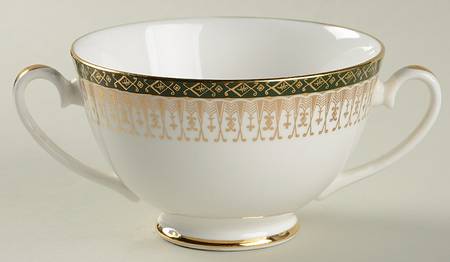 Majestic Green Footed Cream Soup Bowl