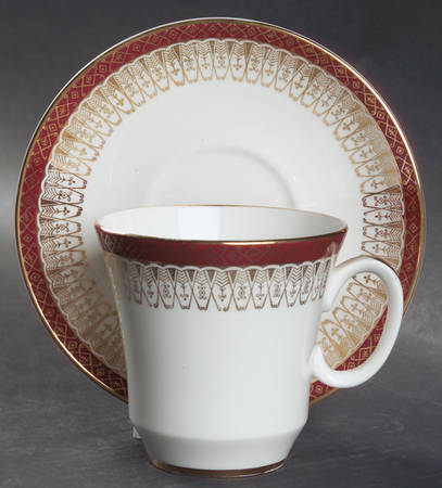 Majestic Maroon Flat Cup & Saucer Set