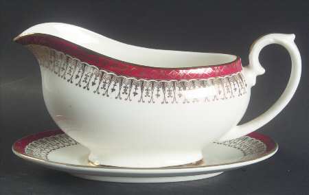 Majestic Maroon Gravy Boat & Underplate