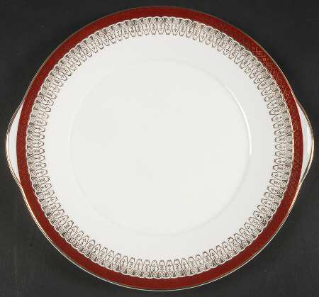 Majestic Maroon Handled Cake Plate