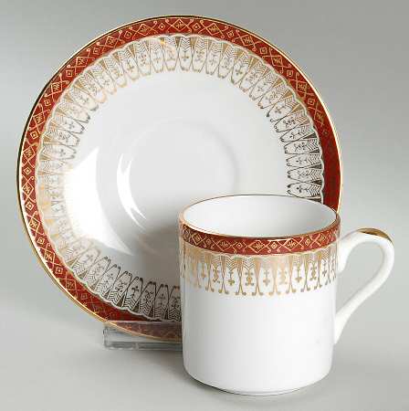 Majestic Maroon Flat Demitasse Cup & Saucer Set