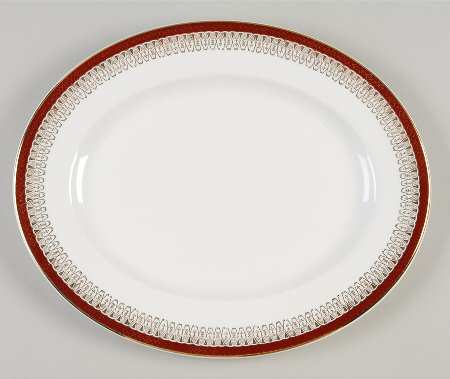 Majestic Maroon 13" Oval Serving Platter