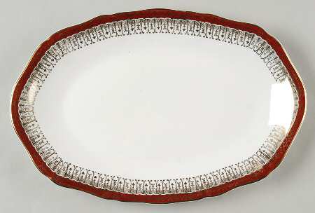 Majestic Maroon 11" Oval Serving Platter