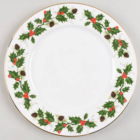 Noel (Holly Backstamp, Smooth) Luncheon Plate