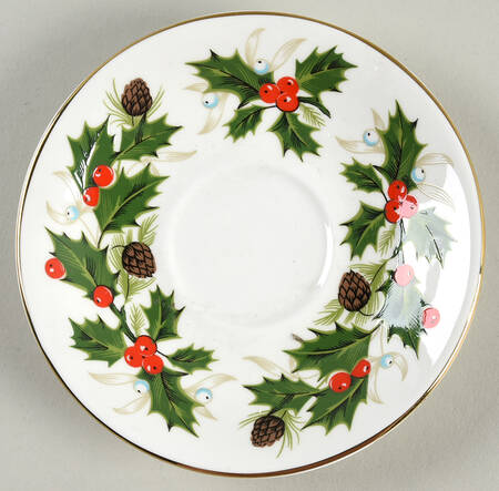 Noel (Holly Backstamp, Smooth) Saucer for Demitasse Cup