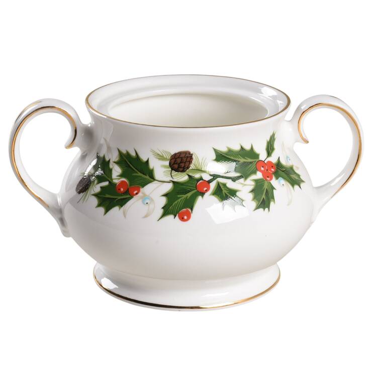 Noel (Holly Backstamp, Smooth) Sugar Bowl No Lid