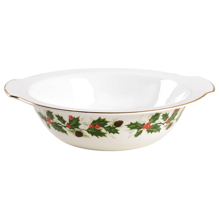 Noel (Holly Backstamp, Smooth) 10" Round Vegetable Bowl