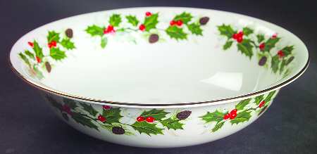 Noel (Holly Backstamp, Smooth) 9" Round Vegetable Bowl
