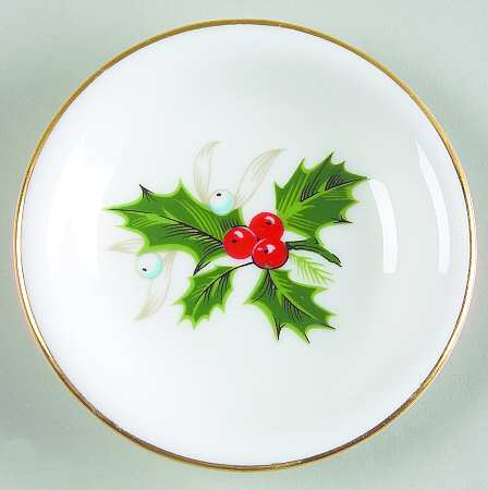 Noel (Holly Backstamp, Smooth) Butter Pat