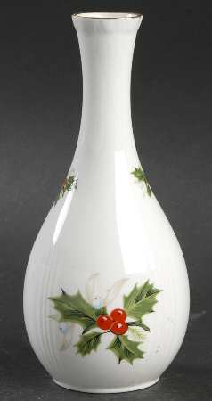 Noel (Holly Backstamp, Smooth) Bud Vase