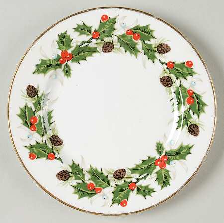 Noel (Holly Backstamp, Smooth) Bread & Butter Plate