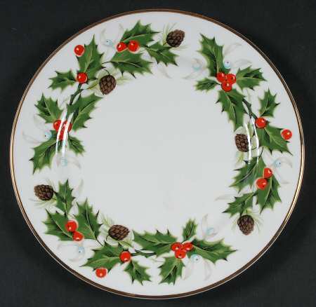 Noel (Holly Backstamp, Smooth) Bread & Butter Plate