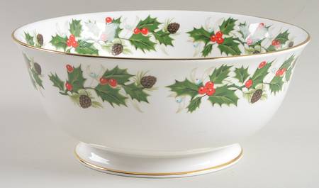 Noel (Holly Backstamp, Smooth) 8" Round Vegetable Bowl