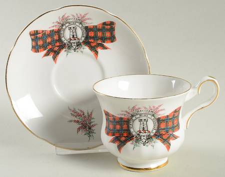 Coat of Arms (Scalloped) Footed Cup & Saucer Set