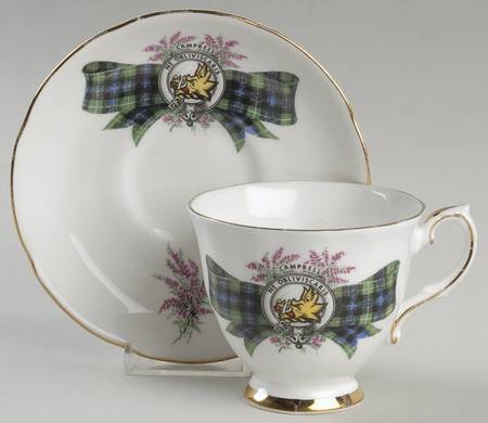 Coat of Arms (Scalloped) Footed Cup & Saucer Set