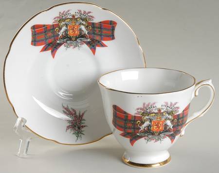 Coat of Arms (Scalloped) Footed Cup & Saucer Set