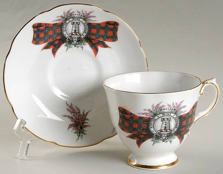 Coat of Arms (Scalloped) Footed Cup & Saucer Set