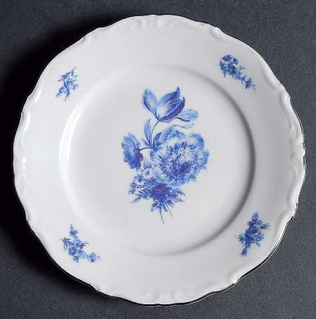Blue Roses Bread & Butter Plate