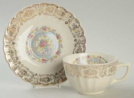 American Rose Footed Cup & Saucer Set