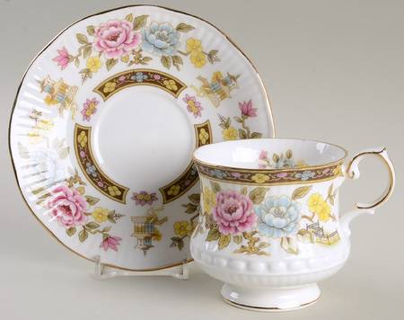 Cathay Footed Cup & Saucer Set