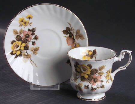 Centenary Year (Flowers, Shape 1) Footed Cup & Saucer Set