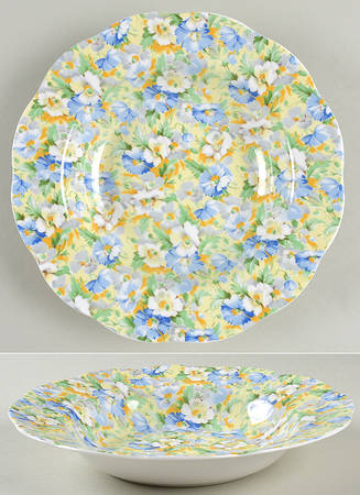 English Chintz Rim Soup Bowl