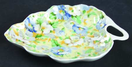English Chintz Leaf Shaped Dish
