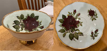English Roses Footed Cup & Saucer Set