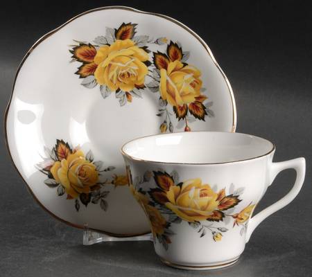 English Roses Footed Cup & Saucer Set