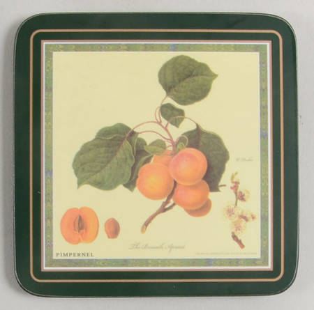 Hooker's Fruit (Bone, Made In England) Square Corkback Coaster