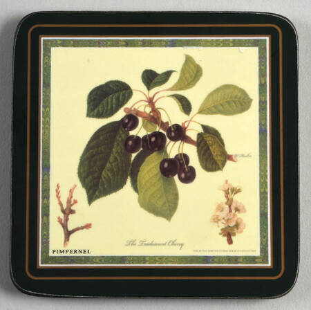 Hooker's Fruit (Bone, Made In England) Square Corkback Coaster