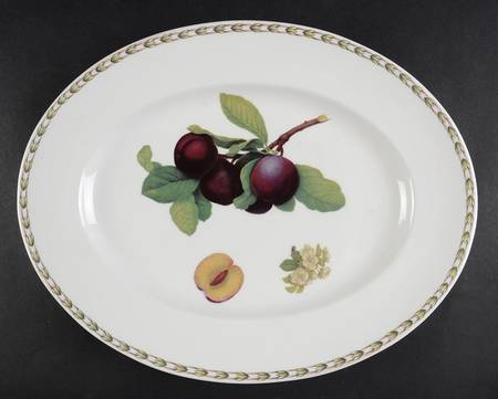 Hooker's Fruit (Bone, Made In England) 13" Oval Serving Platter