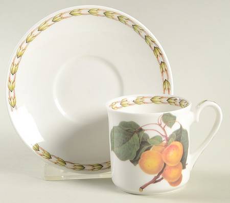 Hooker's Fruit (Bone, Made In England) Mocha Cup & Saucer Set