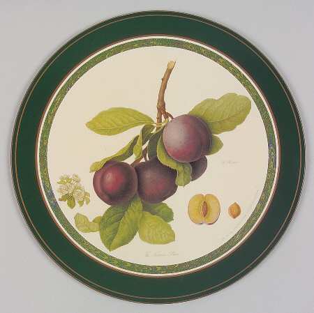 Hooker's Fruit (Bone, Made In England) Round Placemat with Cork Back